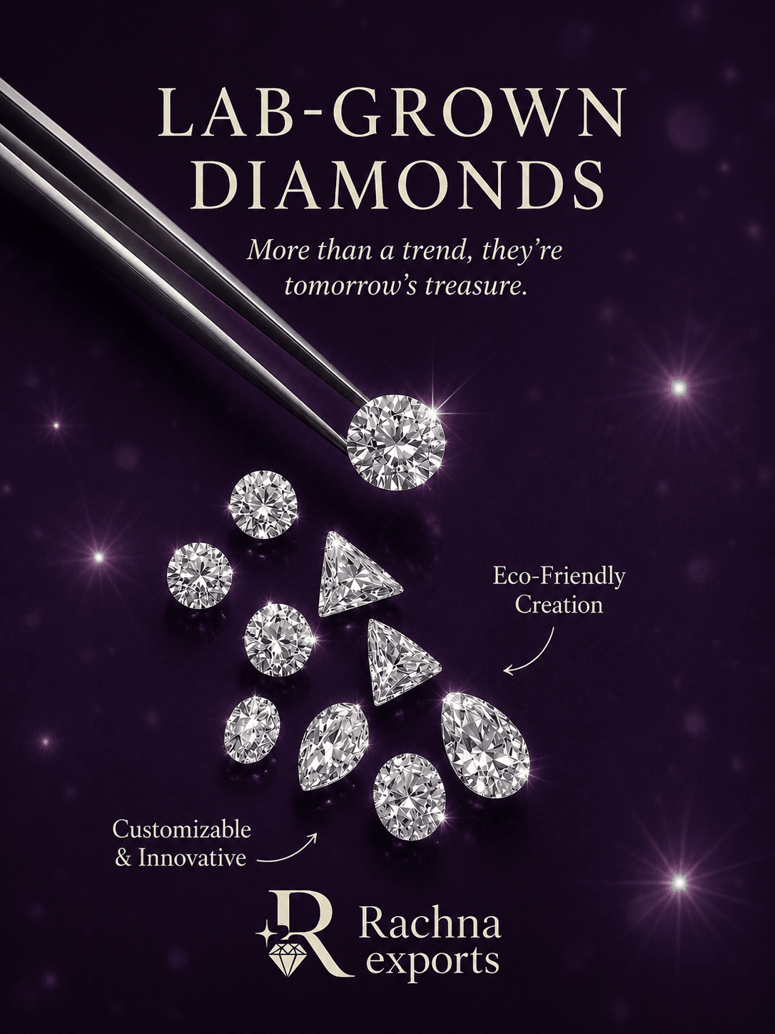 A diamond inspected under the magnifying loupe.