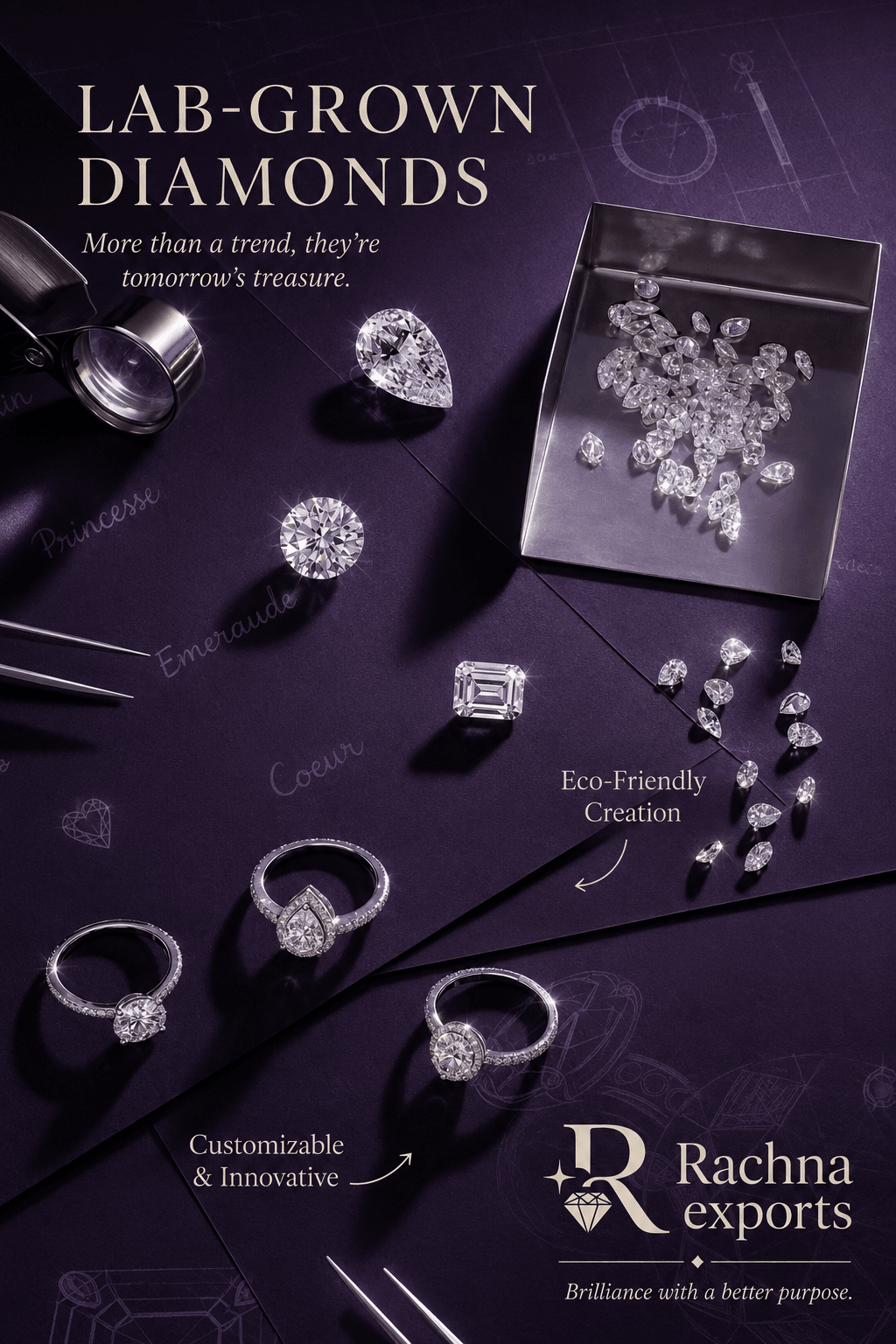 A close view of a polished diamond facet.