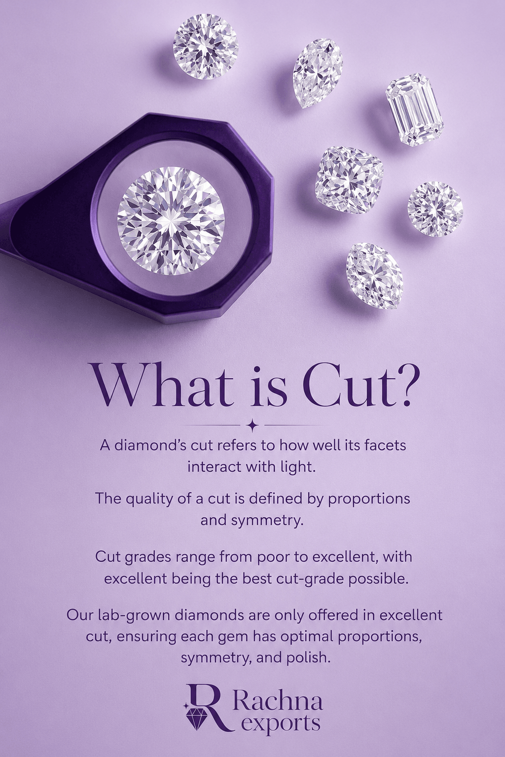 A diamond mid-cutting process.