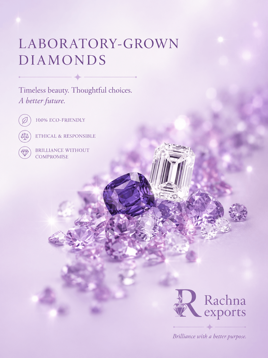 A matched parcel of loose diamonds.