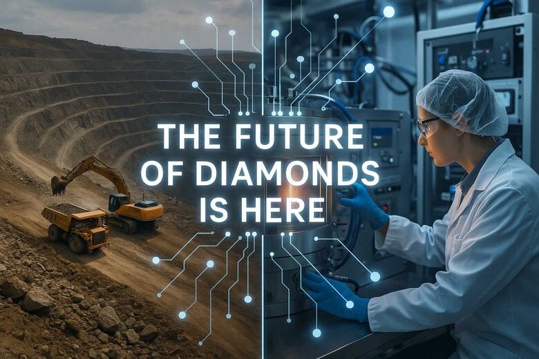 Advanced diamond scanning equipment with digital 3D models on screen