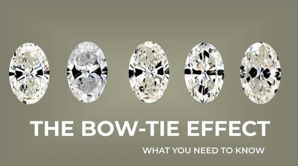 An oval cut diamond showing a subtle bow-tie effect across its center